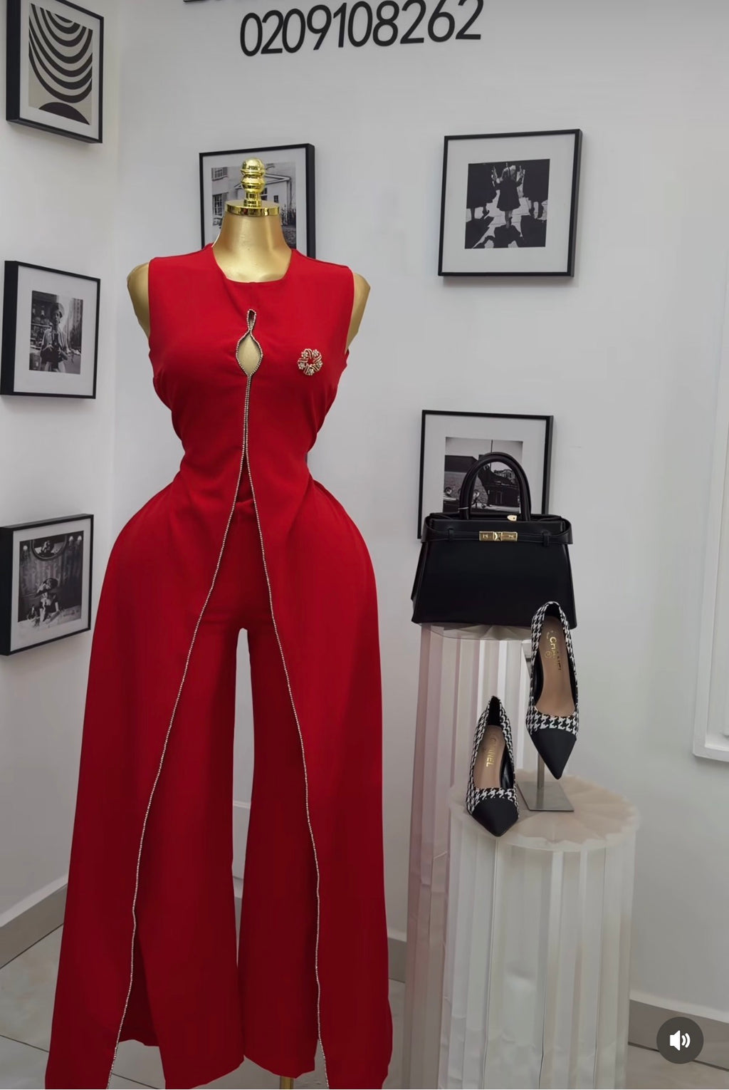 Theody’s red jumpsuit